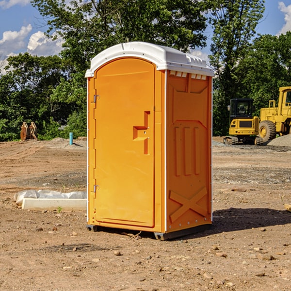 how often are the porta potties cleaned and serviced during a rental period in Cornland IL